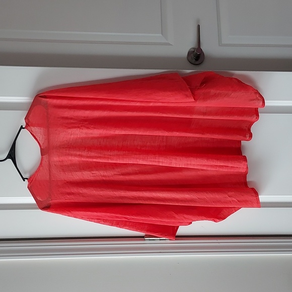 Vibrant Coral Open Front Cardigan Measurements Are App. - Picture 5 of 7